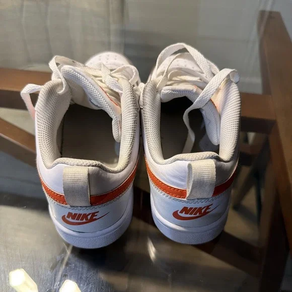 Nike All Day Play White Orange Sneakers Shoes Kids Youth Size 7Y - Picture 4 of 6